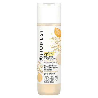 The Honest Company Refresh Şampun Vücut Yuma Vasitəsi Sitrus Vanil 10 Fl Oz 295 Ml