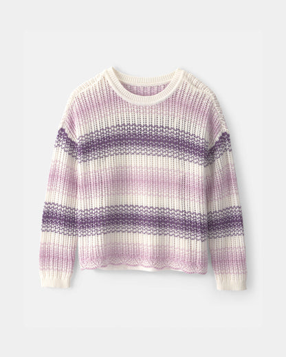 OshKosh B'gosh Qız Çizgili Sviter - Bənövşəyi