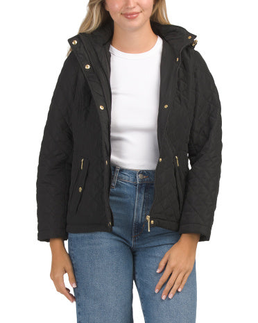 WEATHERPROOF Çıkarılabilir Hood və Tartan Yoke Astarı olan Yatak Gödəkçəsi